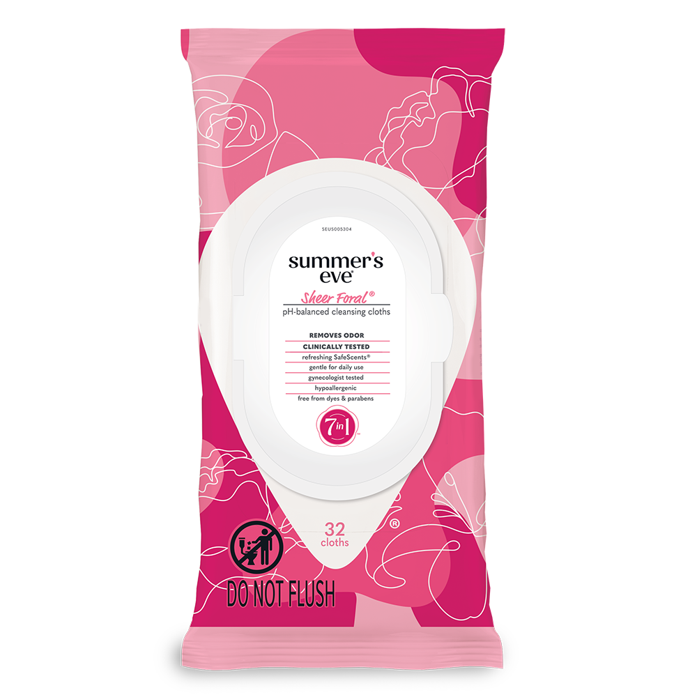 Vaginal Wipes - Summer's Eve® Sheer Floral® Daily Refreshing Cloths